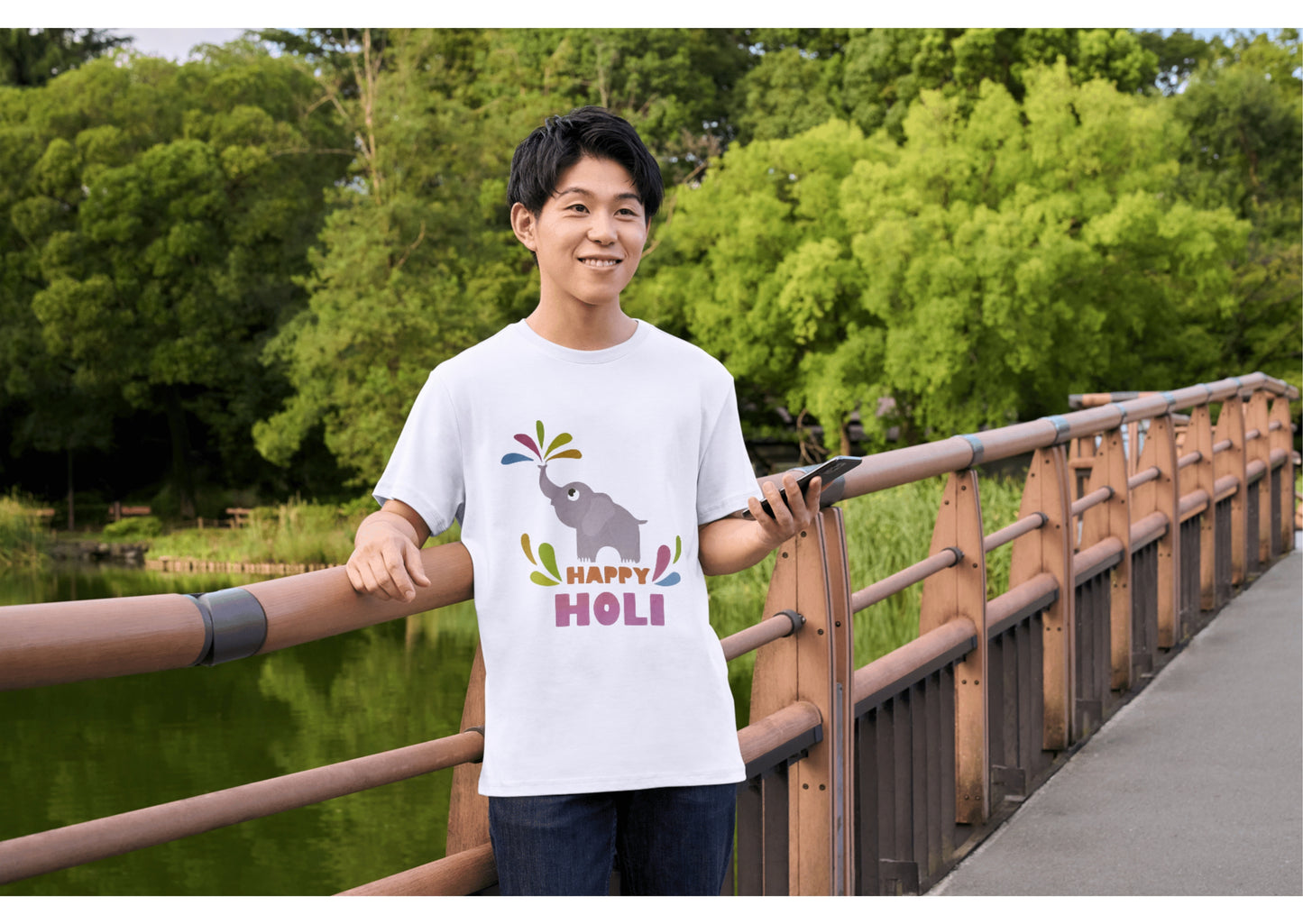 Celebrate Holi with Bold & White Happy Holi T-Shirts!