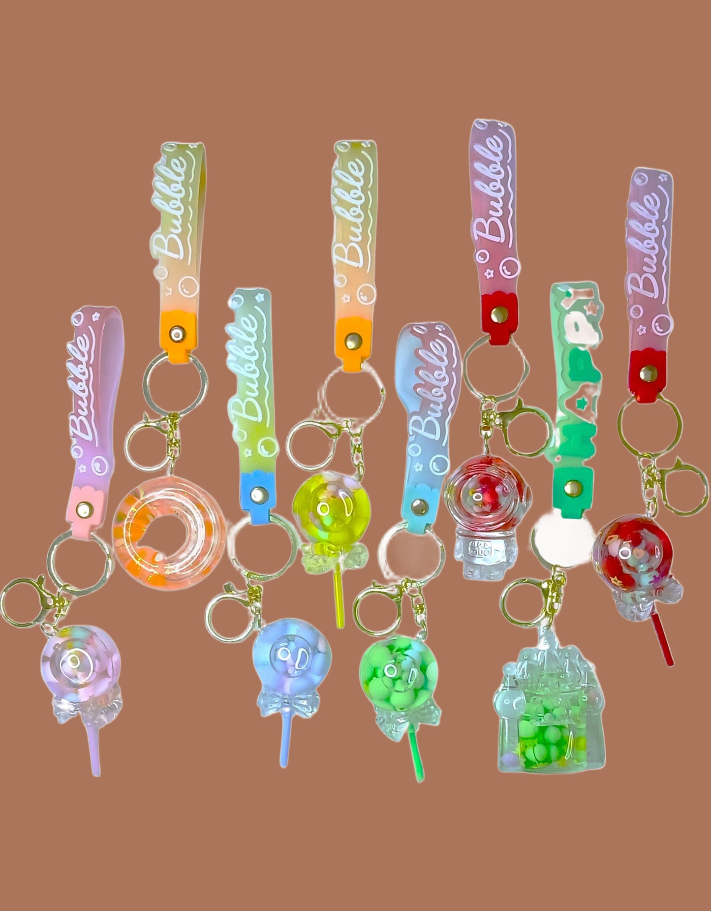 Water Filled Shape PVC Silicon Keychains with Hook (Any One)