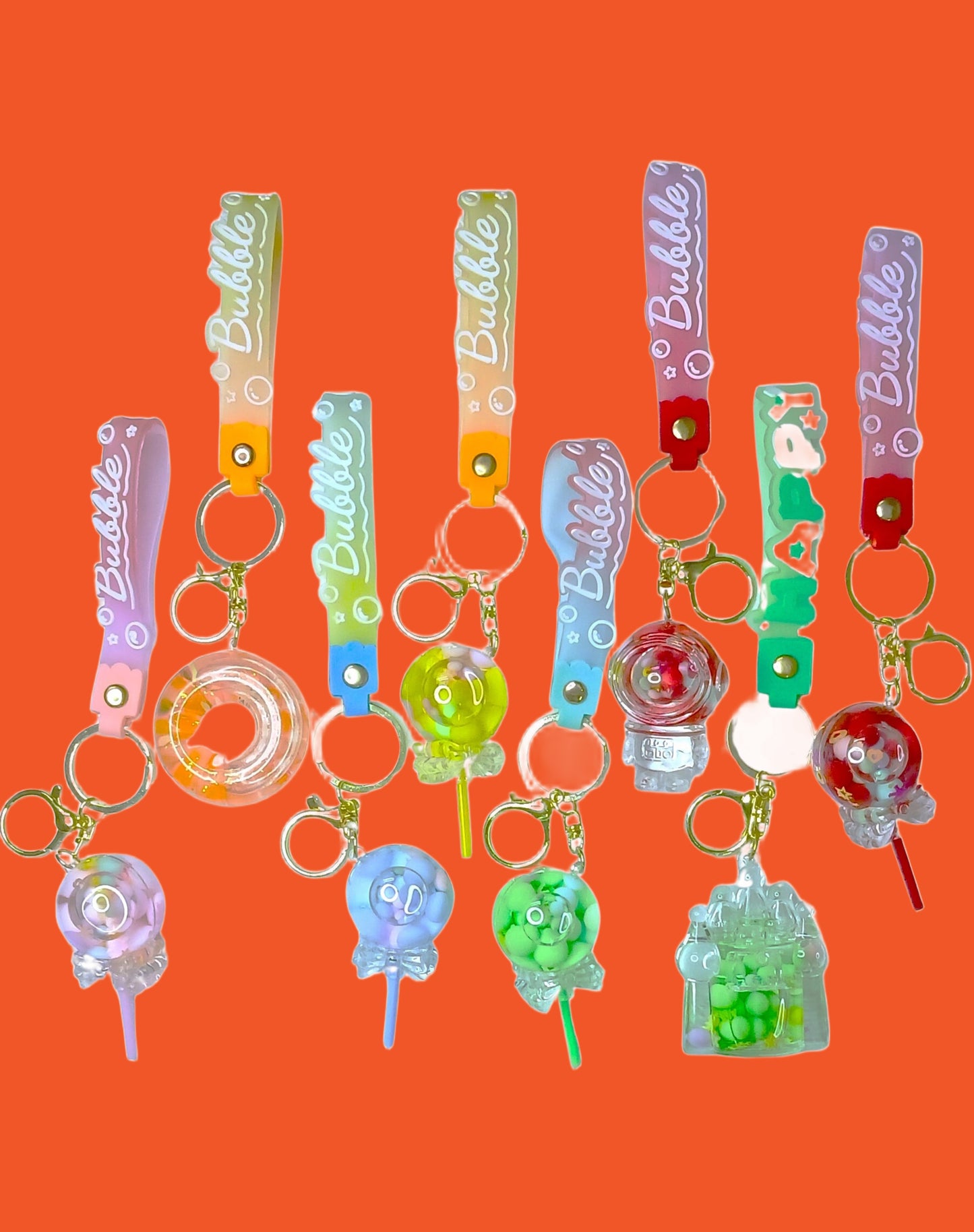 Water Filled Shape PVC Silicon Keychains with Hook (Any One)