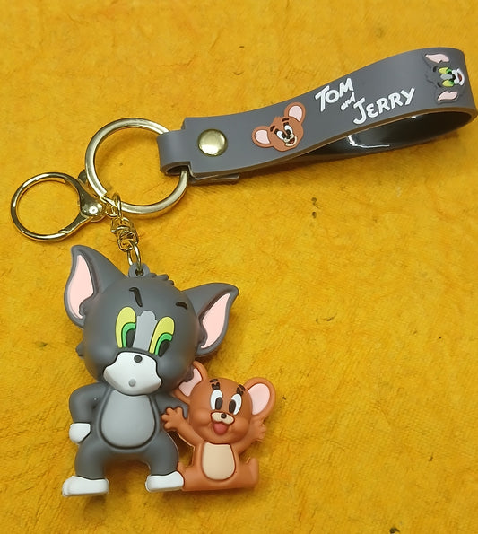 Tom and Jerry Together PVC Silicon Keychain with Hook