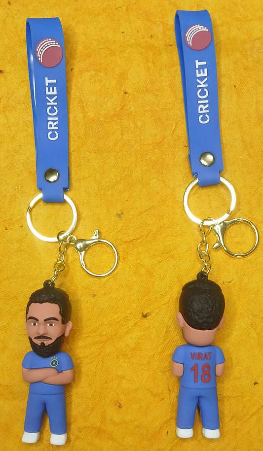 Celebrate Cricket Greatness with the Indian Cricketer Virat Kohli PVC Silicon Keychain!