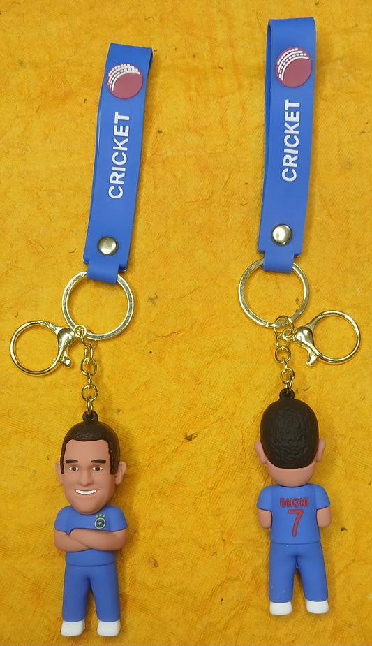 Celebrate Captain Cool with the Indian Cricketer M S Dhoni PVC Silicon Keychain!