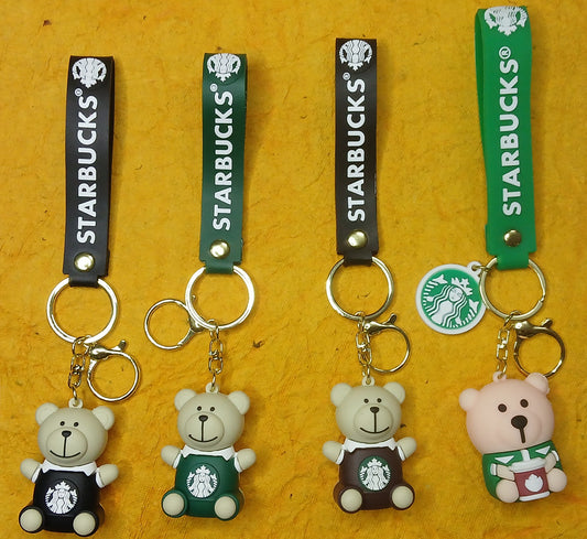 Coffee Bear PVC Silicon Keychain with Hook (Any One)