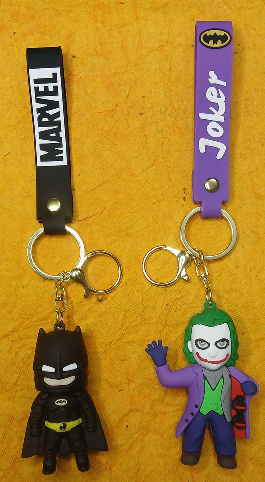 Embrace the Ultimate Rivalry with the Batman & Joker PVC Silicon Keychain! (Any One)