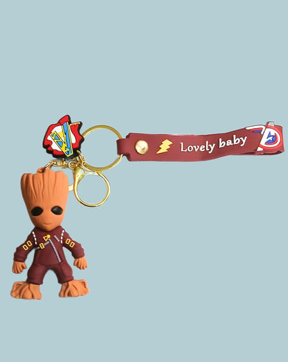 Groot Marvel PVC Silicon Keychain with Hook