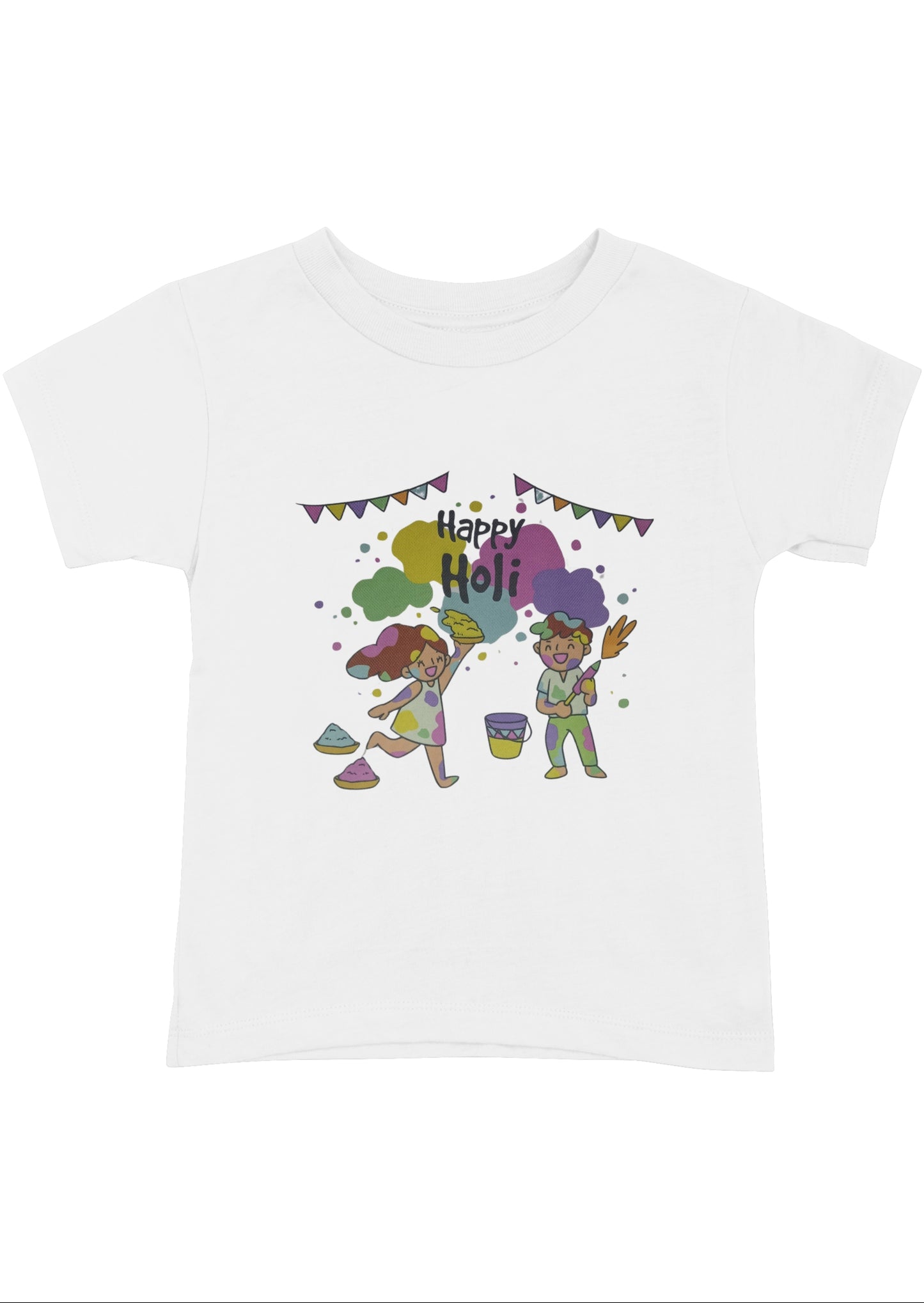 Celebrate Holi with Bold & White Happy Holi T-Shirts!