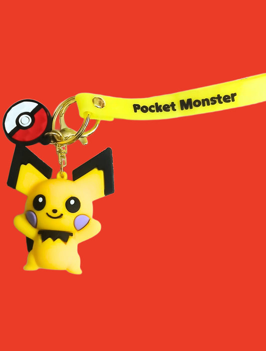 Pikachu PVC Silicon Keychain with Hook