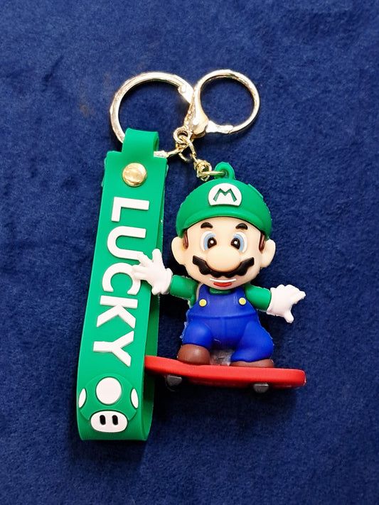 Mario on Skates PVC Silicon Rubberized Keychain with Hook