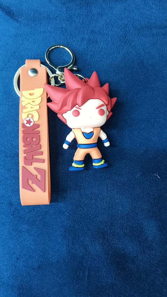 Unleash the Saiyan Spirit with the Red Hair Goku PVC Keychain!